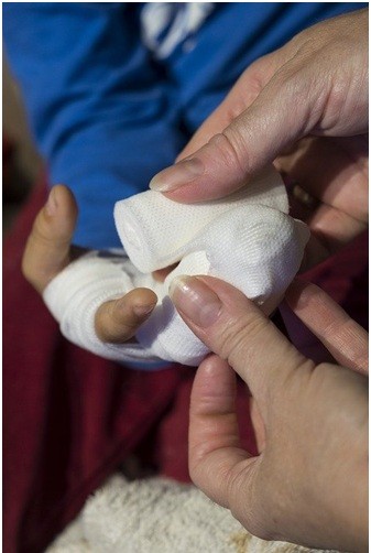 Bandage on hand